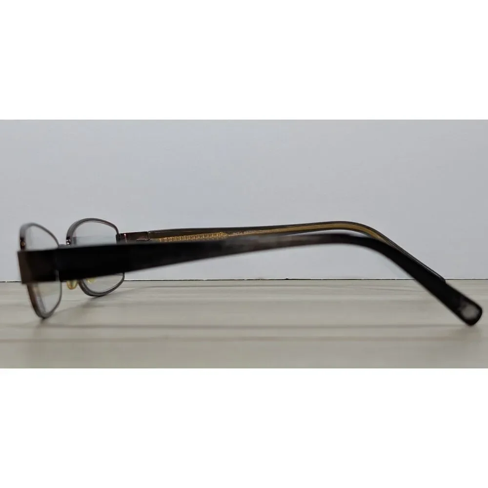 Beth Brown Women's Rectangular Eyeglasses Brown Metal Frames